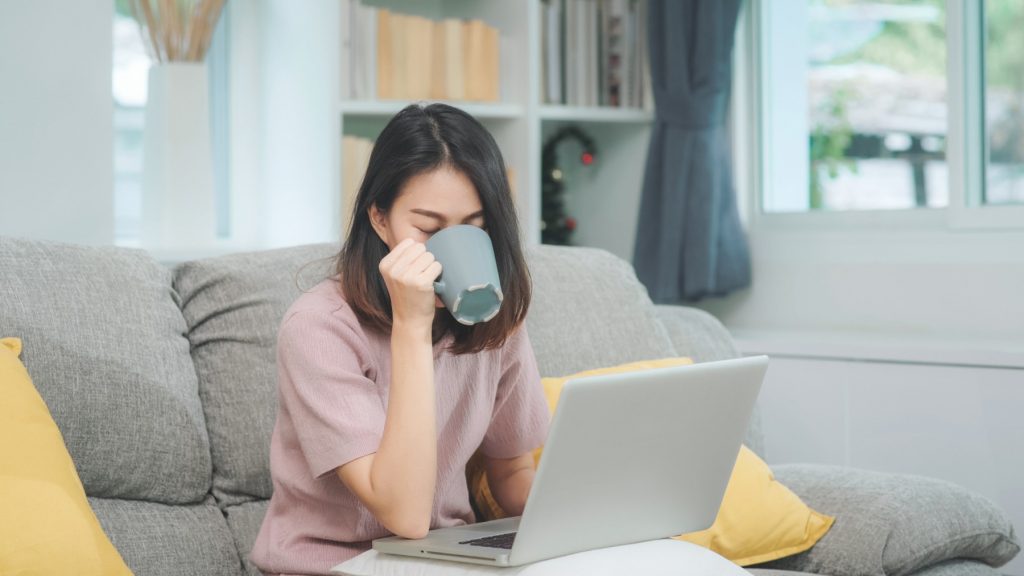 Woman drinking coffee